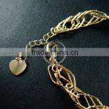 19cm 14K Light Gold Plated Brass Faceted Rhombic Link Fashion DIY Bracelet Supplies 1900067 thumbnail-2