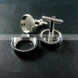 16mm Setting Silver Round 3mm Deep Bezel Tray Charm Floating DIY Photo Cufflinks,wedding Cuff Links Blanks Supplies 1500038 thumbnail-4
