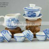 Painting of Riverside Scene at Qingming Festival Teaware Set, Gaiwan, Pitcher & 6 Cups thumbnail-1