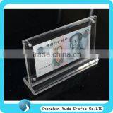 Hot Sell Item Acrylic Dollar Cash Display Holder Lucite Cheap Price Clear Currency Holder