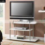 White Finish or Customized 3 Tier Simple Particle Board Wooden TV Stand Display thumbnail-1