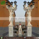 Hand Carved Italian Marble Statue Lamp for Sale thumbnail-1