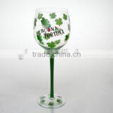 FDA,Eco-friendly,hand Paint Holiday Green Wine Glass With Word thumbnail-1