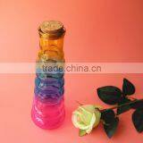 Rainbow Colored Grain Glass Edible Oil Jar With Wooden Cork thumbnail-2