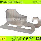 Unfinished Wood Crafts Wood Christmas Sleigh Indoor Decorations thumbnail-1