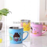 lovely stainless steel double wall vacuum mug for kids