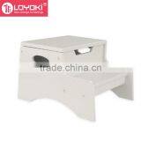 Beech Wood 2 Step Kids Utility Bed Step Stool Non-Slip Bedroom Child Footstool With Storage thumbnail-3