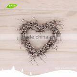 GNW CHWR-1605051 High Quality Wholesale Brown Heart-shaped Christmas Rattan Wreath thumbnail-3