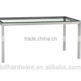 Clear Glass Top Stainless Steel Base 60x36 Dining Table thumbnail-1