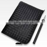 Wholesale High Quality Luxury Business Style Genuine Soft Shipskin Leather Woven Suede Wallet Envelope Bag Men Cltch Handbag thumbnail-3