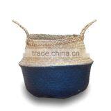 Colorful Dipped Bottom Seagrass Baskets/ Foldable Seagrass Laundry Basket thumbnail-2