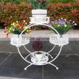 Manufacturer Garden White Display Shelf Round Shape Metal Flower Pot Stand thumbnail-2