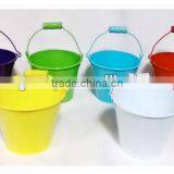 Colourful Metal Flower Pot Flower Planter With Wood Handle thumbnail-2
