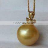 14-15mm Golden South Sea Pearl Pendant thumbnail-1