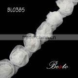 Wholesale decoration white flower lace trim for bridal dress