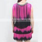 High Quality Elegant Ladies' Sleeveless Three Layers of Tie Dye Tassel Dress thumbnail-2