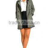 High Quality New Model Charcoal Gray Wool Blend Women's Coat thumbnail-4