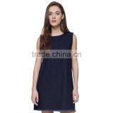 2016 Designer One Piece Sleeveless Simple Women Denim Dress thumbnail-1
