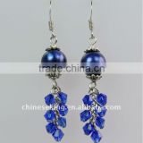 fashion color crystal bead earrings, fashion pearl bead DIY earrings,
