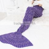 wholesale winter thick fish scale mermaid knitted throw blanket