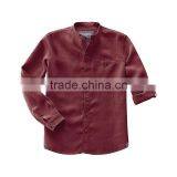 Mens Mandarin Collor Linen Cotton Blend Shirt thumbnail-2