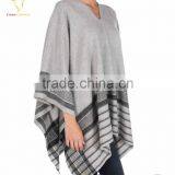 Women Stripe Cashmere Sweater Poncho Sweater thumbnail-4