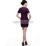 Custom Factory Price Fashion Chantilly Beautiful Burgundy Flight Attendant Uniforms thumbnail-2