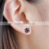 Ear Studs Earrings Halloween Spider Animal Black Rhinestone 8mm x 7mm thumbnail-3