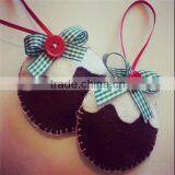 Handmade Felt Christmas Pudding, Christmas Tree Decoration Pudding, Christmas Tree Ornament Pudding thumbnail-1