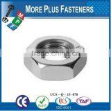 Made in Taiwan Hexagon Jam Nut Metric DIN 936 Class 4 Class 6 Coarse Thread Fine Thread Bare Steel Zinc Plated thumbnail-5