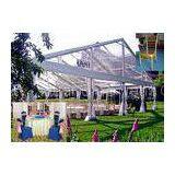 Temporary Aluminum Frame Clear Outdoor Tent With Table / Chair / Chandelier