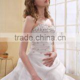 A-Line Strapless Long Trailing Bead And Ruffle Wedding Dress Bridal Gown AS00101 thumbnail-3