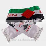 SC-0034 Acrylic Soccer Scarf Custom Printed Satin Palestine Football Fan Scarf