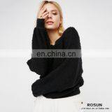 Ladies Soft Crewneck Textured Design Sweatershirt thumbnail-4