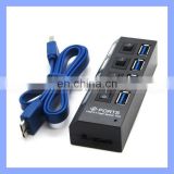 4 Ports USB 3.0 Hub with On/Off Switch for PC Desktop Laptop