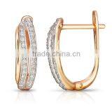 14K Rose Gold Earring With Diamonds thumbnail-1