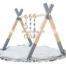 Baby Newborn Gift Gym Wooden Infant Activity Gym With Mat Baby Play Gym thumbnail-1