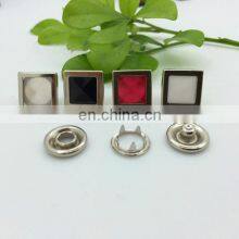 Metal Customized 10mm/9.5mm Press Baby Poppers Pearl Ring Open Nickel Square Prong Snap Button