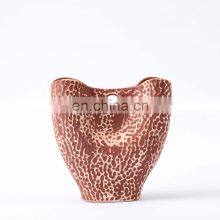2021 Modern Unique Red Leopard Handbag Designed Ceramic Decorative Vase Large for Home Decor thumbnail-4