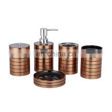 Five pieces bathroom accessories outlook copper surface ABS material bathroom accessories
