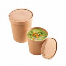 Wholesale Price Eco Friendly Packaging 8oz To Go Kraft Paper Soup Container With Lids thumbnail-1