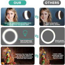 Cat Ear Makeup Selfie 10 Inch 10inch RGB Ring Fill Light With Tripod Stand Photography Phone Flash Ring Light Lamp Fashion Circle thumbnail-5