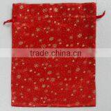 Orange Velvet Drawstring Present Pouch Printed With Dots and Nuts Bags for Packing Party Candy/festive Gifts thumbnail-1