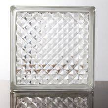 Popular Decoration 190*190*80mm Decorative Cloudy Crystal Side in Colored Glass Block Brick thumbnail-4