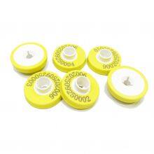 Ultra Button Round Shape Yellow Cattle Tags 30mm TPU NFC RFID Ear Tag for Goat/sleep thumbnail-1
