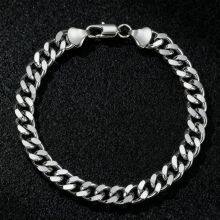 Gold Color Cuban Chain Bracelets for Men,6/8/10/12MM Stainless Steel Chain Link Wristband,Casual Hip Hop Male Jewelry Gift thumbnail-1