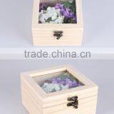 Unfinished Pine Wood Product Gift Use Packaging Wooden Box With Acrylic Lid for Sale thumbnail-3