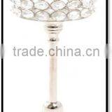Crystal Beads Candle T-light Holder , Silver Crystal Candle Pillar Holder Manufacturer thumbnail-2