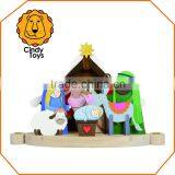 DIY Wooden Craft Candle Holder Nativity Scene XL 1 Kit With 22 Pcs. and Instruction thumbnail-1