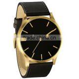 Stylish Jewelry Stainless Steel Blue Second Hand Tan Leather Strap Black Face Watch thumbnail-2
